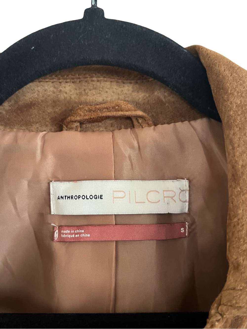 Anthropologie Pilcro Tan Brown Danae Fringed Suede Jacket Small - Picture 7 of 10